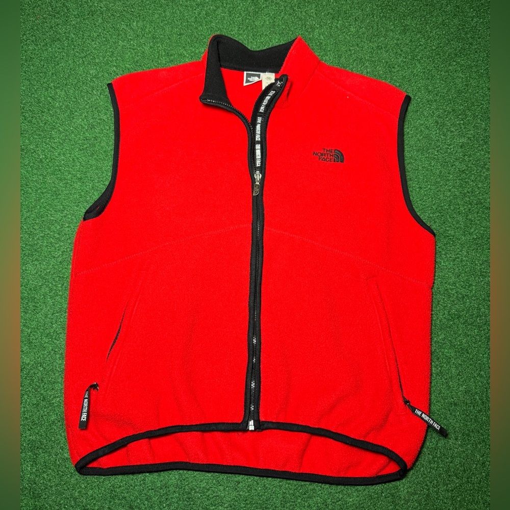 Vintage 90s The North Face Red Mens Large Vest Fleece Polyester USA Made